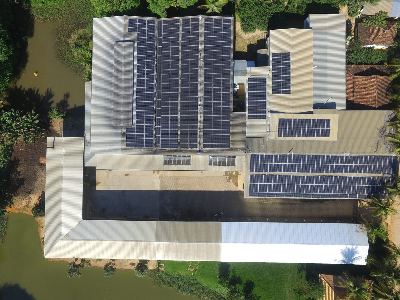 Aerial view of a solar farm in Florida